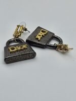dior modeli çanta model altın-füme cd küpe