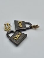 dior modeli çanta model altın-füme cd küpe