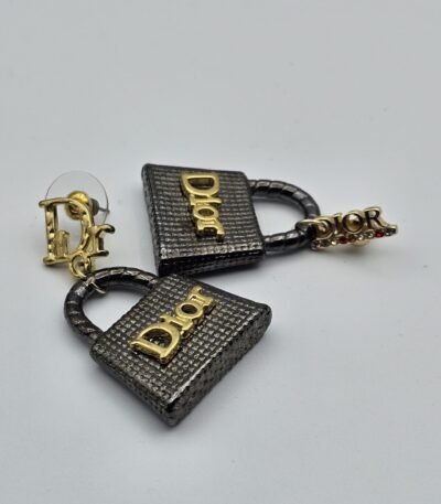 dior modeli çanta model altın-füme cd küpe