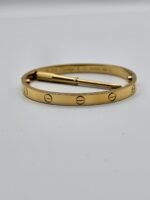 Cartier Love modeli altın gold taşsız bilezik