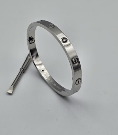 Cartier Love modeli gümüş taşlı bilezik
