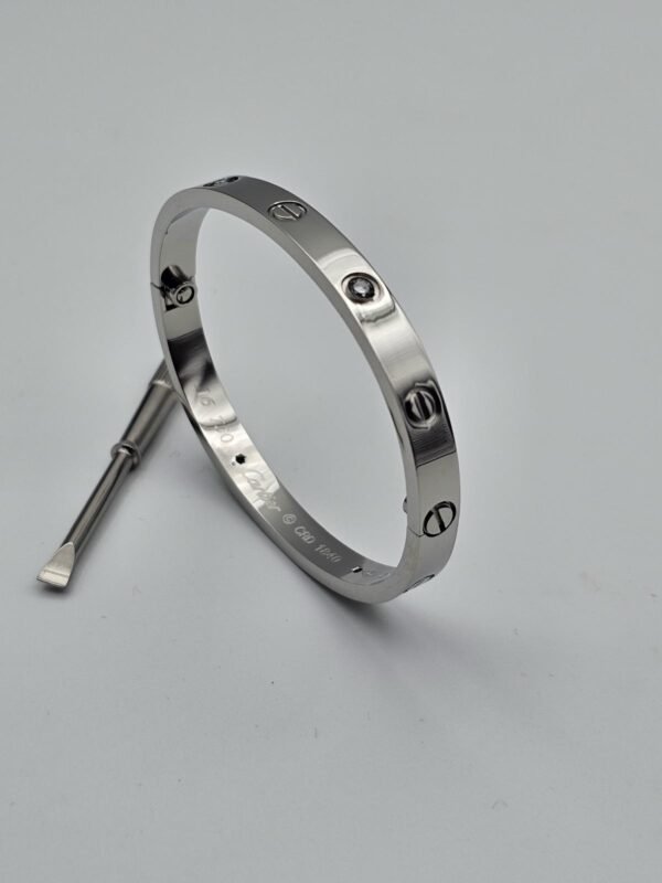 Cartier Love modeli gümüş taşlı bilezik