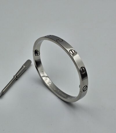 Cartier Love modeli gümüş taşsız bilezik 