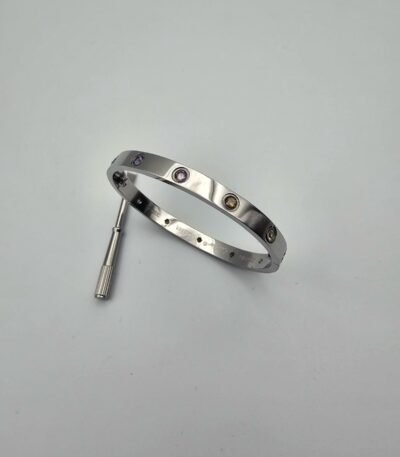Cartier Love modeli gümüş renkli full taş bilezik