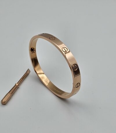 Cartier Love modeli rose gold taşsız bilezik