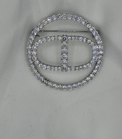 Dior modeli taşlı gümüş cd broş