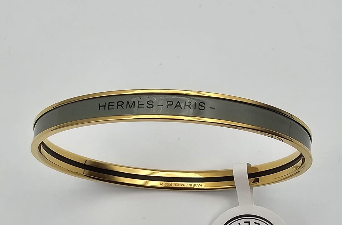 Hermes modeli bangle haki gold h bilezik