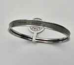 Hermes modeli bangle haki gümüş h bilezik