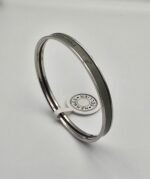 Hermes modeli bangle haki gümüş h bilezik