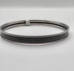 Hermes modeli bangle haki gümüş h bilezik