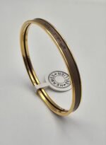 Hermes modeli bangle kahverengi gold h bilezik
