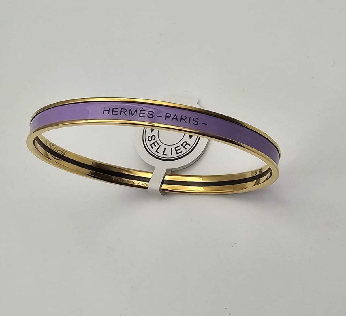 Hermes modeli bangle mor gold h bilezik