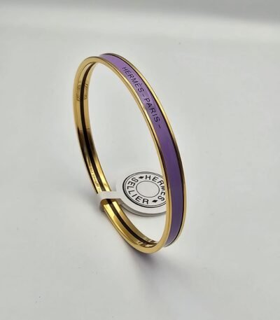 Hermes modeli bangle mor gold h bilezik