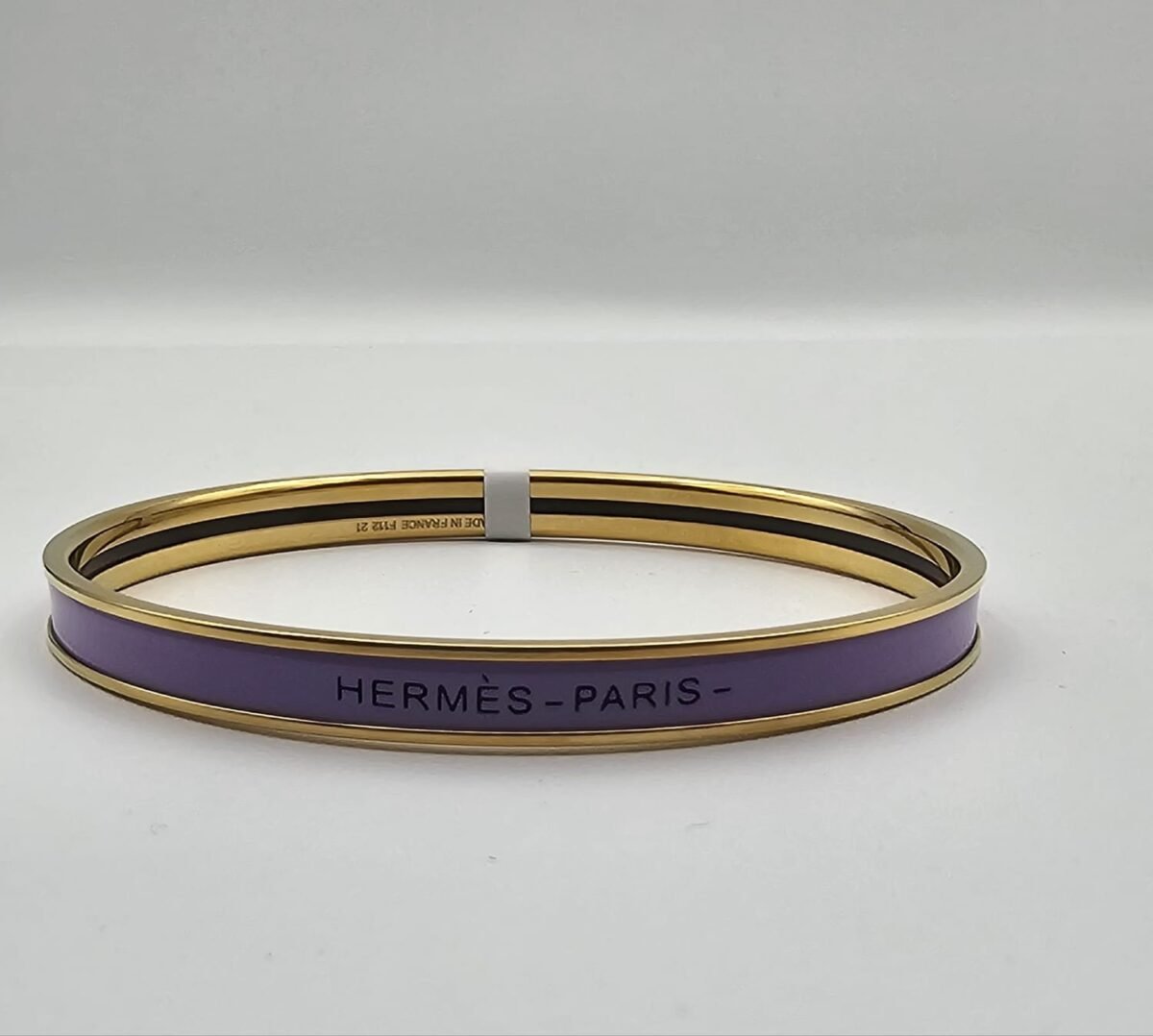 Hermes modeli bangle mor gold h bilezik