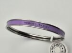 Hermes modeli bangle mor gümüş h bilezik