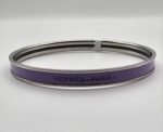 Hermes modeli bangle mor gümüş h bilezik