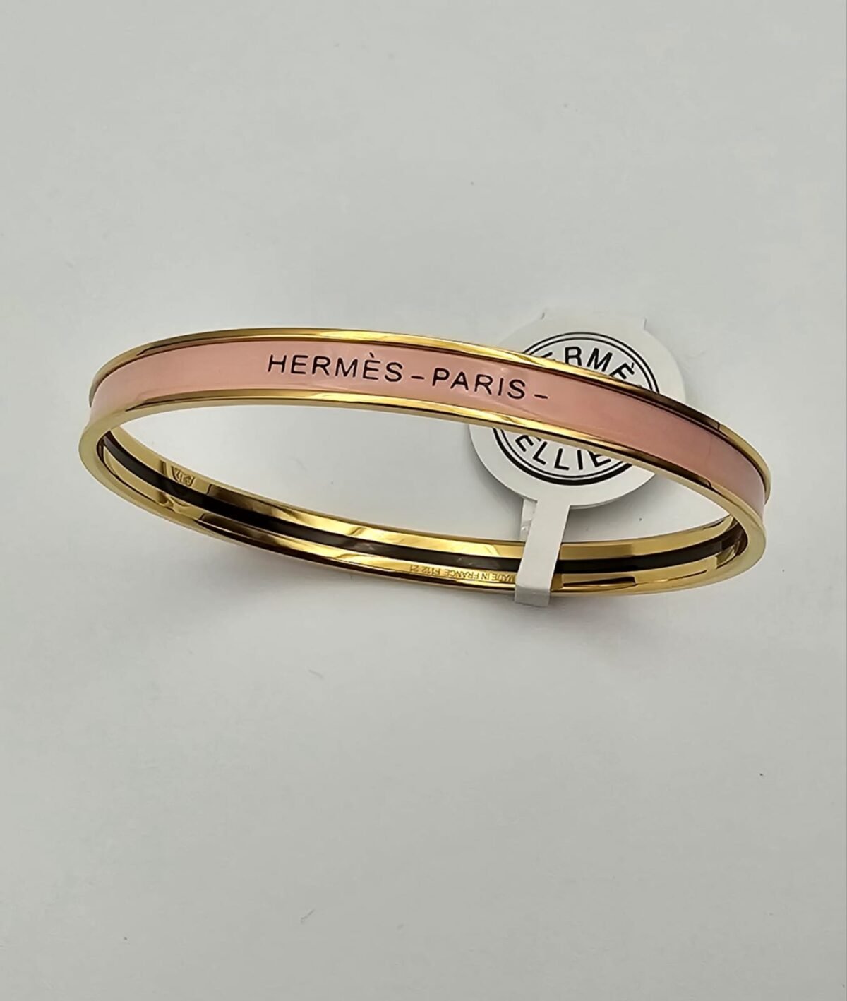 Hermes modeli bangle pembe gold h bilezik