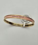 Hermes modeli bangle pembe gold h bilezik