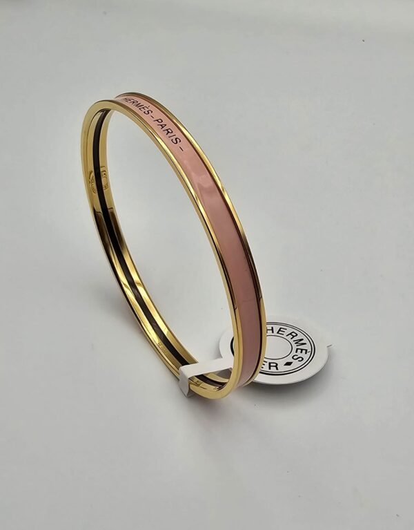 Hermes modeli bangle pembe gold h bilezik