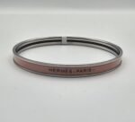Hermes modeli bangle pembe gümüş h bilezik