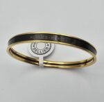 Hermes modeli bangle siyah gold h bilezik