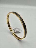 Hermes modeli bangle siyah gold h bilezik