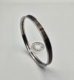Hermes modeli bangle siyah gümüş h bilezik