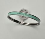 Hermes modeli bangle turkuaz gümüş h bilezik