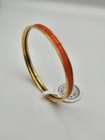 Hermes modeli bangle turuncu gold h bilezik