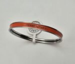 Hermes modeli bangle turuncu gümüş h bilezik