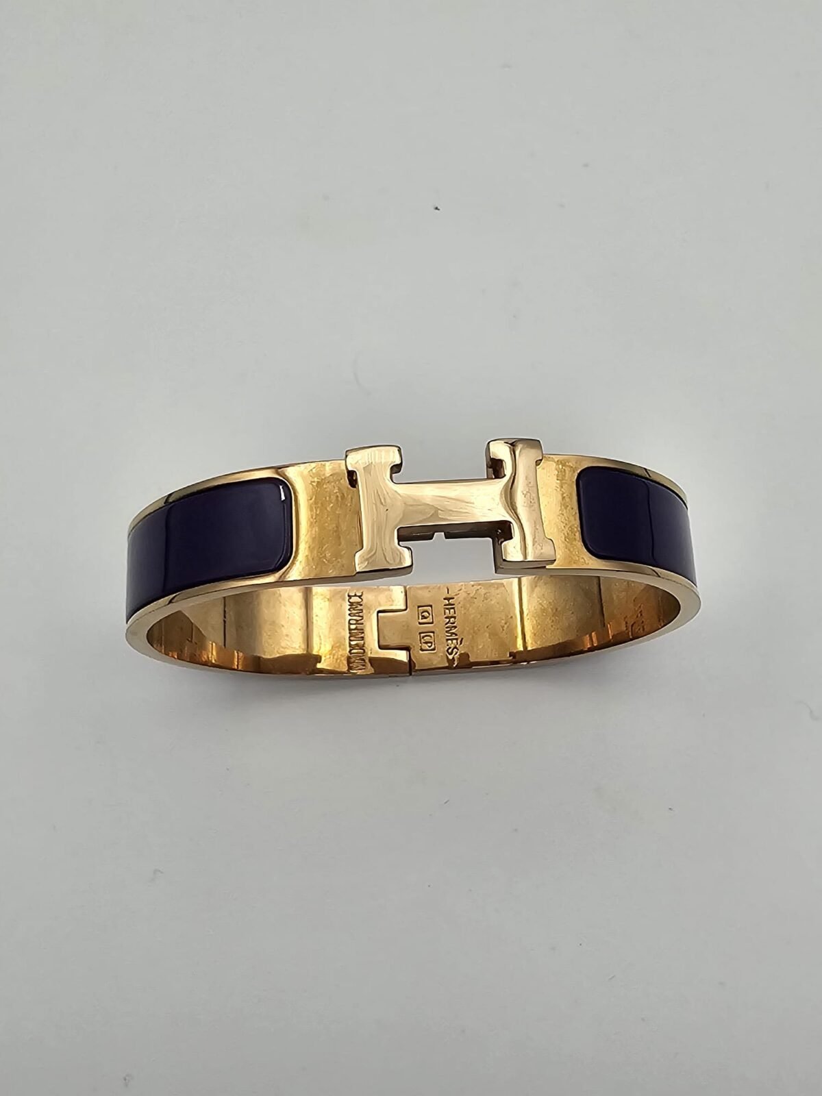Hermes modeli mor gold kelepçe h bileklik