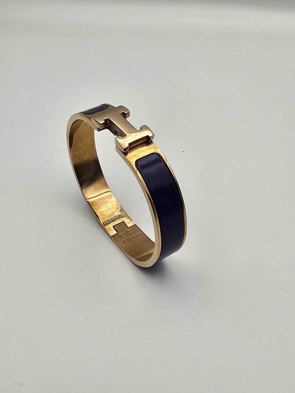 Hermes modeli mor gold kelepçe h bileklik