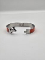 Hermes modeli turuncu gümüş kelepçe h bileklik