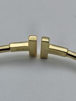 Tiffany modeli taşlı beyaz mineli gold bileklik