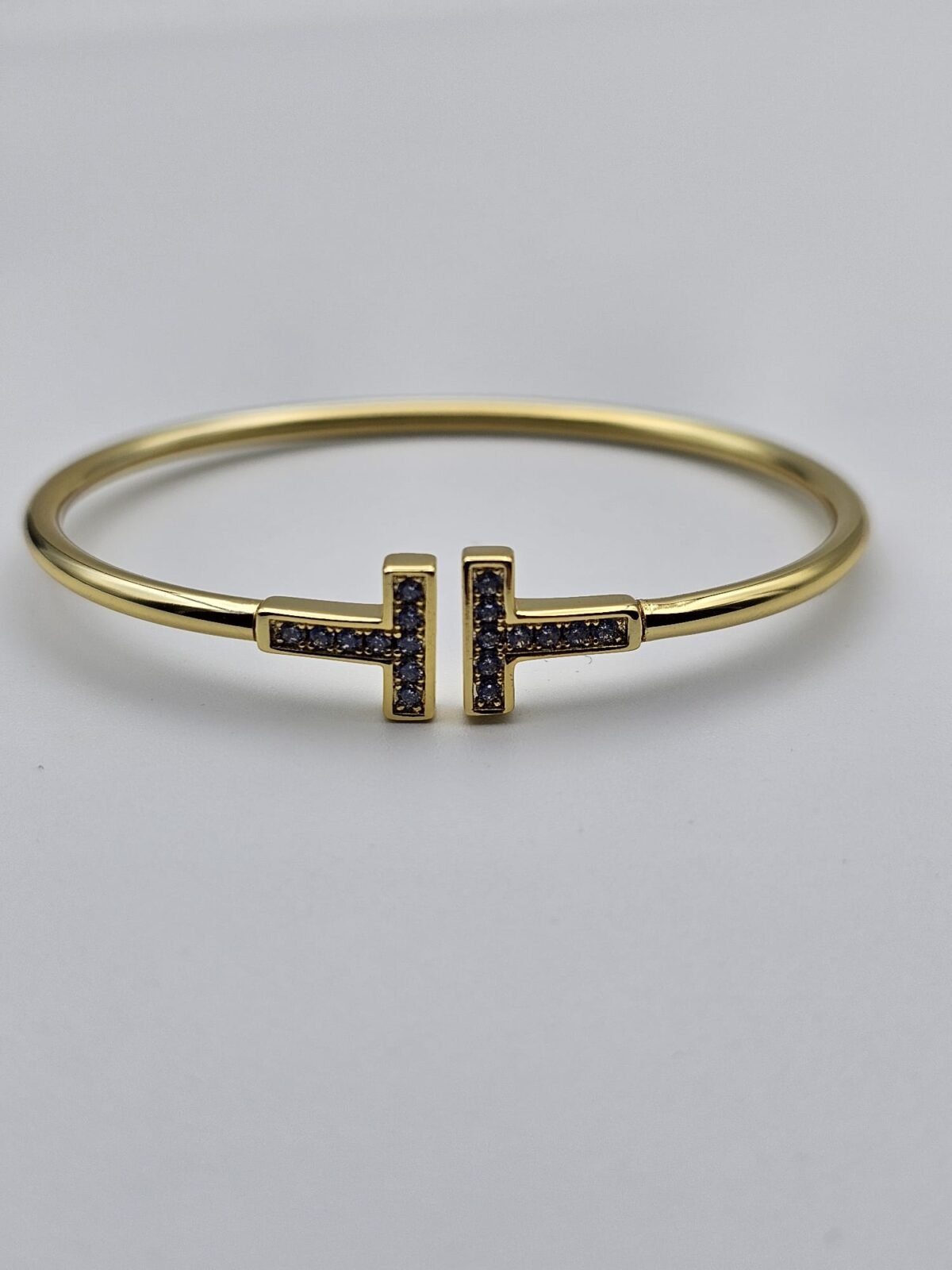 Tiffany modeli taşlı gold bileklik