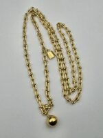 Tiffany modeli top uçlu kilit gold altın kolye