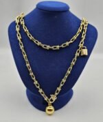 Tiffany modeli top uçlu kilit gold altın kolye