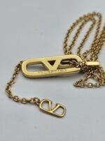 Valentino modeli taşlı gold altın kolye