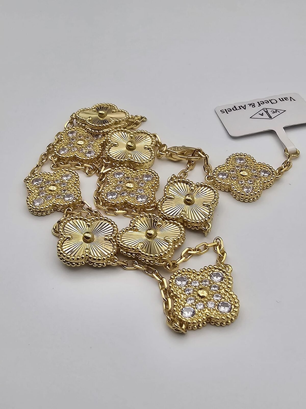 Van-cleef-modeli-10-yaprakli-buyuk-yonca-dogal-tas-duz-tasli-vca-gold-kolye