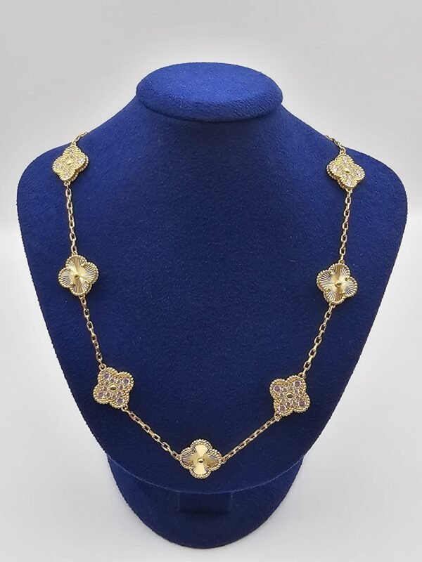 Van-cleef-modeli-10-yaprakli-buyuk-yonca-dogal-tas-duz-tasli-vca-gold-kolye