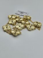 Van cleef modeli 10 yapraklı büyük yonca doğal taş düz vca gold kolye