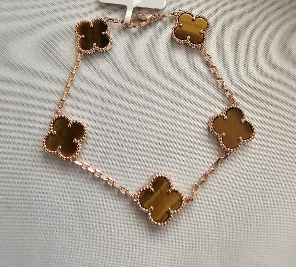 Van cleef modeli 5 yapraklı büyük yonca doğal taş sedef kehribar vca rose bileklik