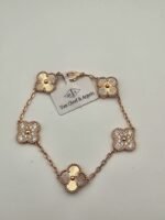 Van cleef modeli 5 yapraklı büyük yonca düz-taşlı vca rose bileklik