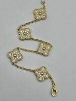 Van cleef modeli 5 yapraklı büyük yonca full taşlı vca gold bileklik