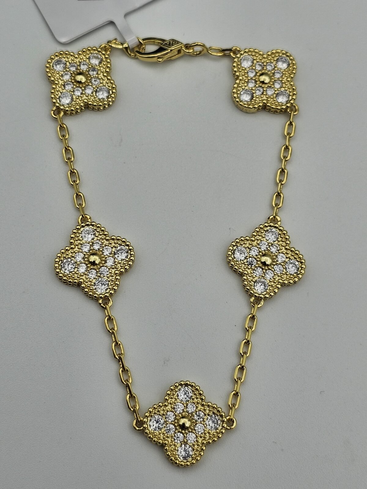 Van cleef modeli 5 yapraklı büyük yonca full taşlı vca gold bileklik