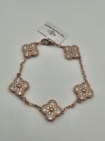 Van cleef modeli 5 yapraklı büyük yonca full taşlı vca rose bileklik