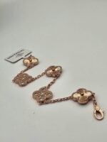 Van cleef modeli 5 yapraklı büyük yonca düz-taşlı vca rose bileklik