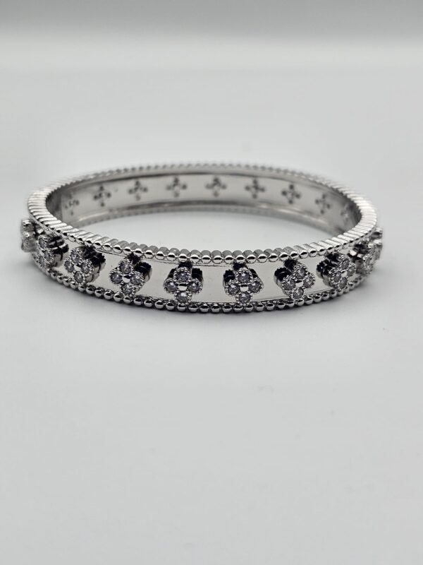 Van cleef modeli perlee yonca kelepçe gümüş bileklik