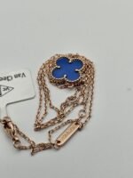 Van cleef modeli tek yapraklı büyük yonca doğal taş mavi vca rose kolye