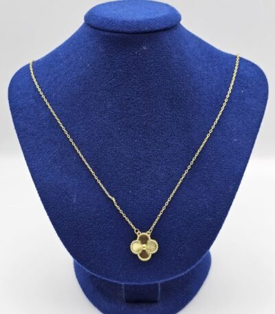 Van cleef modeli tek yapraklı büyük yonca düz vca gold kolye
